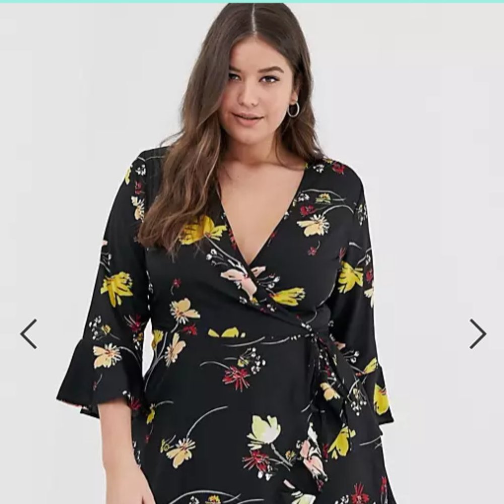 NWT ASOS Floral Wrap Mini Dress